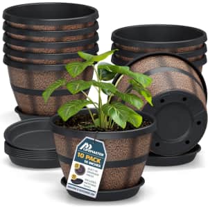 10" Whiskey Barrel Planter 10-Pack: $32