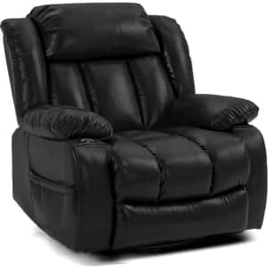 HomyHomey 360° Swivel Recliner Chair with Heating: $249.50 in cart