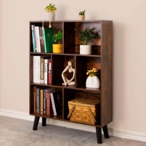 3-Tier Mid-Century Bookshelf with Legs: $56.98