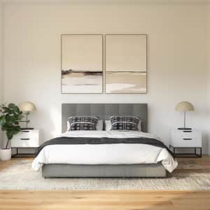 DHP Rose Upholstered Queen Platform Bed w/ Storage: $97