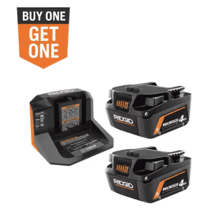 Ridgid 18V MAX Output Starter Kit with 2 4.0 Ah Batteries and Charger: $149 w/ free tool