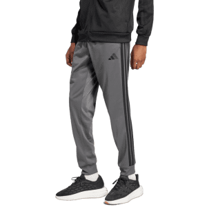 adidas Men's 3-Stripes Tricot Regular Tapered Track Pants: $15