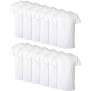Hanes Men's Crew Undershirt T-Shirt 12-Pack (XL): $27, $2.25 per shirt
