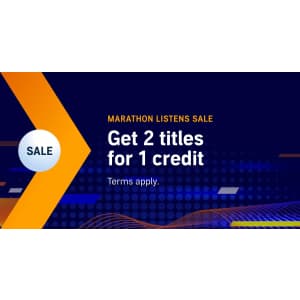 Audible Marathon Listens Sale: 2 titles for 1 credit for members