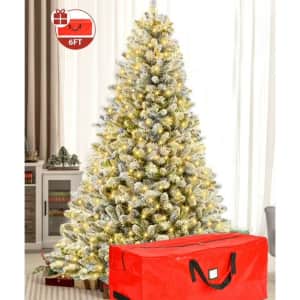 Iznen 6-Foot Pre-Lit Snowflake Flocked Christmas Tree: $73.99 Iznen 6-Foot Pre-Lit Snowflake Flocked Christmas Tree: $73.99