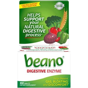 Beano Digestive Enzyme 100-Count Tablets: $5.40 via Sub & Save Beano Digestive Enzyme 100-Count Tablets: $5.40 via Sub & Save