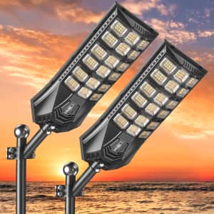 Larimuer IP65 Solar Street Lights 2-Pack: $59.99