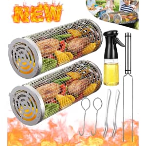 Rolling Grilling Basket 2-Pack: $18 Rolling Grilling Basket 2-Pack: $18