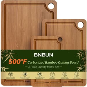 3-Piece Bamboo Cutting Board Set: $28