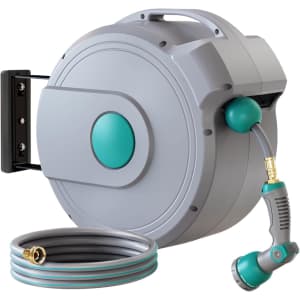 100-Foot Retractable Garden Hose Reel: $64.56