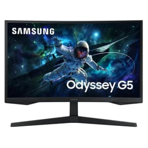 Samsung Odyssey G5 27" G55C QHD 165Hz Curved Gaming Monitor: $117
