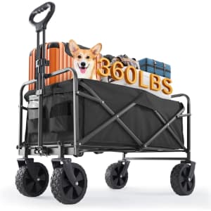Sweetcrispy 120L Collapsible Foldable Wagon Cart: $33
