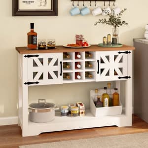 45.3" White Wood Cabinet with Storage Shelf: $65