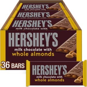 Hershey's 36-Count 1.45-oz Milk Chocolate with Almonds: $23