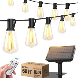 60-Foot Solar String Lights: $18