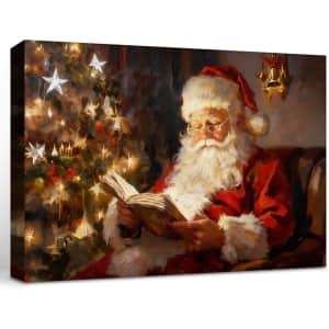 Parona 12" x 8" Vintage Santa Christmas Canvas Wall Art: $6.49