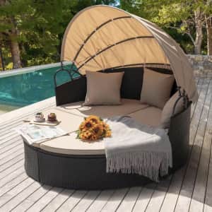 Tozey Chillrest Daybed with Retractable Canopy: $284.99 Tozey Chillrest Daybed with Retractable Canopy: $284.99