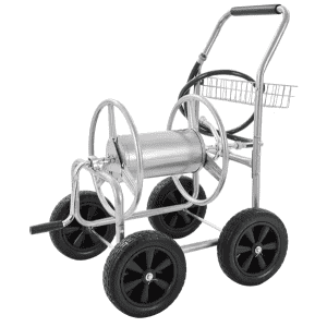 SucceBuy 250ft Heavy-Duty Hose Reel Cart w/ Basket: $45
