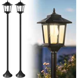 63" Solar Lamp Post 2-Pack: $39.99