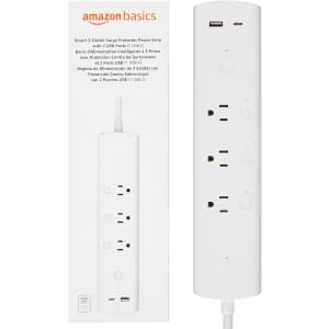 Amazon Basics Rectangle Smart Plug Power Strip w/ 2 USB Ports: $17 w/ Prime