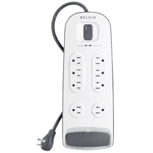 Belkin 8-Outlet Surge Protector w/ Phone Line Protection: $18