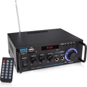 Pyle 200W Peak Bluetooth Stereo Power Amplifier & Dual Channel Receiver: $30 Pyle 200W Peak Bluetooth Stereo Power Amplifier & Dual Channel Receiver: $30