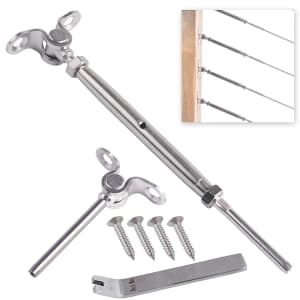 30-Piece Stainless Steel Adjustable Angle 1/8" Cable Railing Kit: $143 30-Piece Stainless Steel Adjustable Angle 1/8" Cable Railing Kit: $143