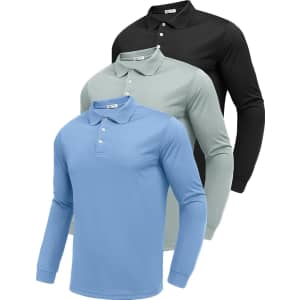 Pinspark Men's Long Sleeve Polo Shirt 3-Pack: $16.99 Pinspark Men's Long Sleeve Polo Shirt 3-Pack: $16.99