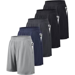 Men's Quick Dry Athletic Shorts with Pockets 5-Pack: $23