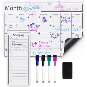 Amazon Basics Magnetic Dry Erase Whiteboard Calendar: $10