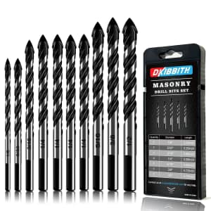 10-Piece Masonry Drill Bits Set: $6