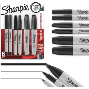 Sharpie Permanent Markers Variety 6-Pack: $5.45 via Sub. & Save