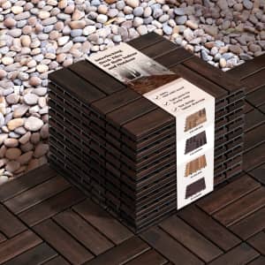 Waterproof Acacia Interlocking Deck Tile 10-Pack: $30.69 Waterproof Acacia Interlocking Deck Tile 10-Pack: $30.69