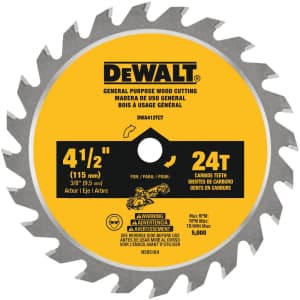 DeWalt ATOMIC 4.5" 24-Tooth Circular Saw Blade: $8.97
