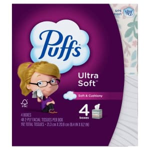 Puffs Facial Tissue 3- or 4-Pack: $1 off