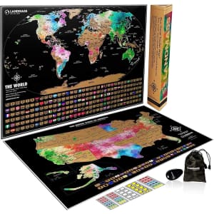 Landmass Scratch Off World Map Poster: $17 Landmass Scratch Off World Map Poster: $17
