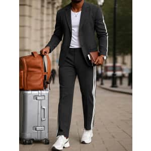 Coofandy Modern Side Stripe Blazer Pants Set: $68.79