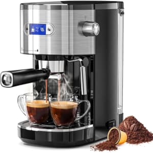 Kismile 20-Bar Espresso Machine: $63 w/ Prime