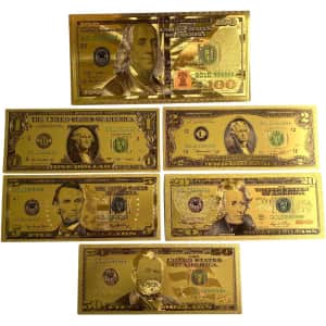 U.S. Dollar Bill Bookmark 6-Piece Set: $4.49