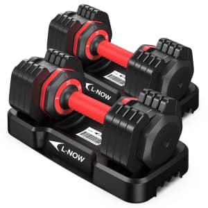 25-lbs. Quick Select Adjustable Dumbbell Pair: $117