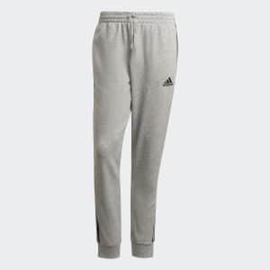 adidas Men's Essentials French Terry Tapered Cuff 3-Stripes Pants: $15