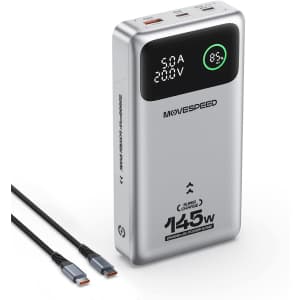 Move Speed 145W Laptop Power Bank, 25,000mAh: $29.99