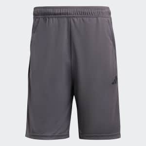adidas Men's Train Essentials Piqué 3-Stripes Training Shorts: $7.20