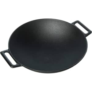 Jim Beam 12" Pre-Seasoned Cast Iron Grilling Wok: $23.99