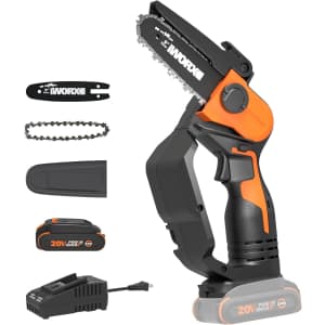 Worx 20V 5" Mini Cordless Chainsaw: $63 w/ Prime