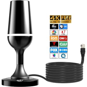 Indoor Digital TV Antenna 360 Reception with Magnetic Base: $7.64