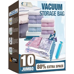 Hibag Jumbo Vacuum Storage Bag 10-Pack: $18