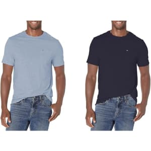 Tommy Hilfiger Men's Cotton Crewneck Pocket T-Shirt 2-Pack: $16