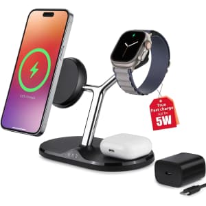 3-in-1 Wireless Charging Station for Apple Devices: $14.99
