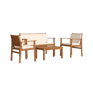 Beachcrest Home Kovach 4-Piece Acacia Wood Conversation Set: $192.99